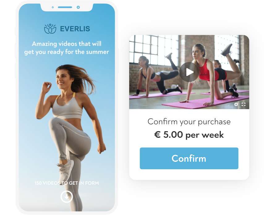 Illustration of a sports/fitness service with a subscription model